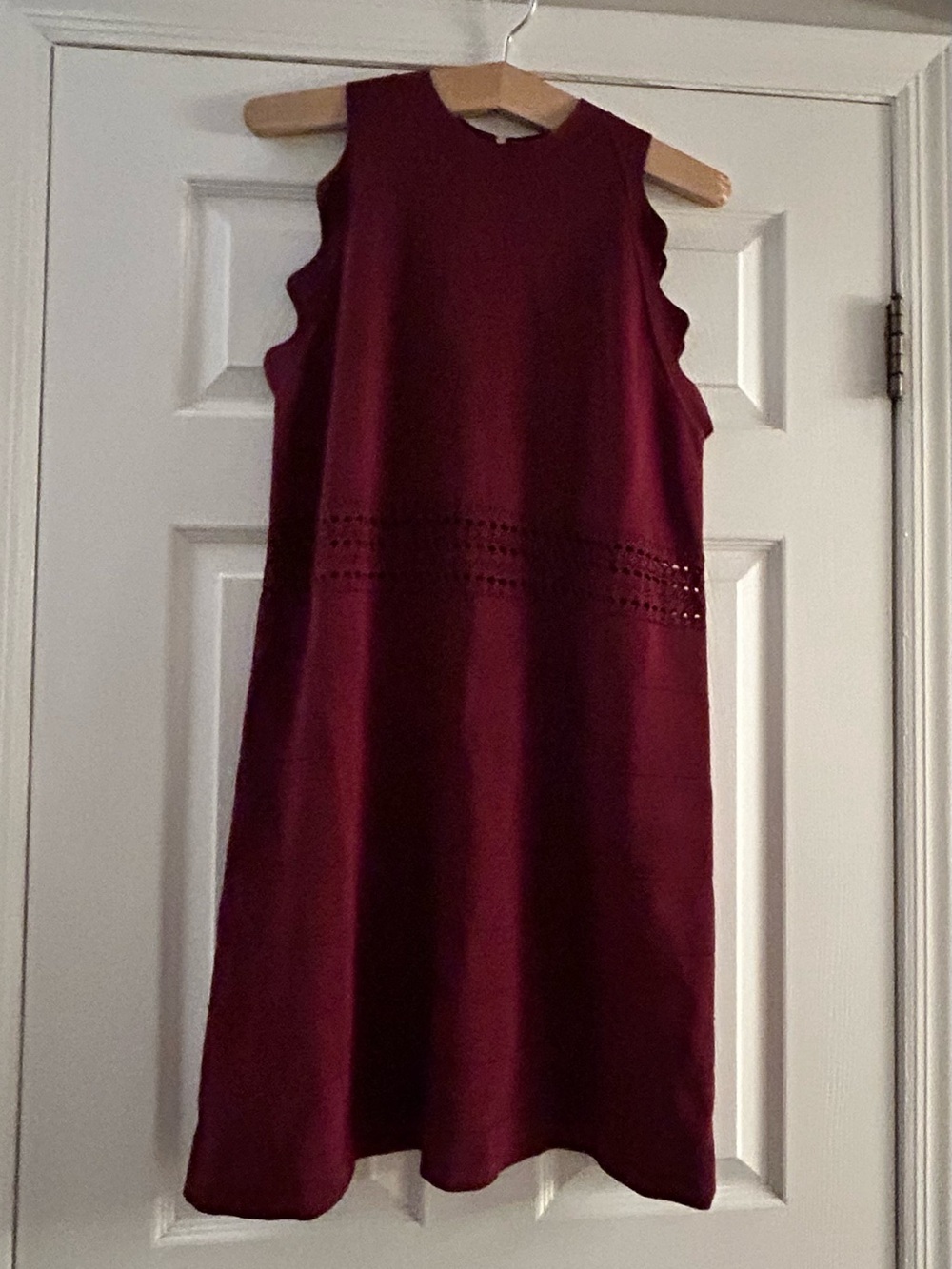 Ted Baker Burgundy Sleeveless A-Line Dress with Eyelet Waist